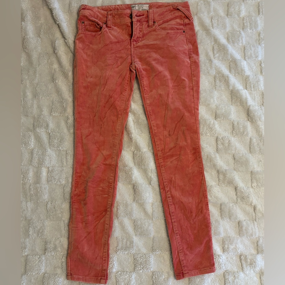 Free People Vibrant Pink Skinny Jeans